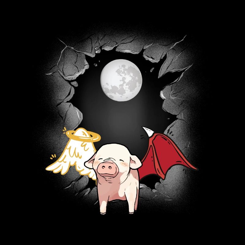 Pig Angel Devil Hell Heaven Pigs