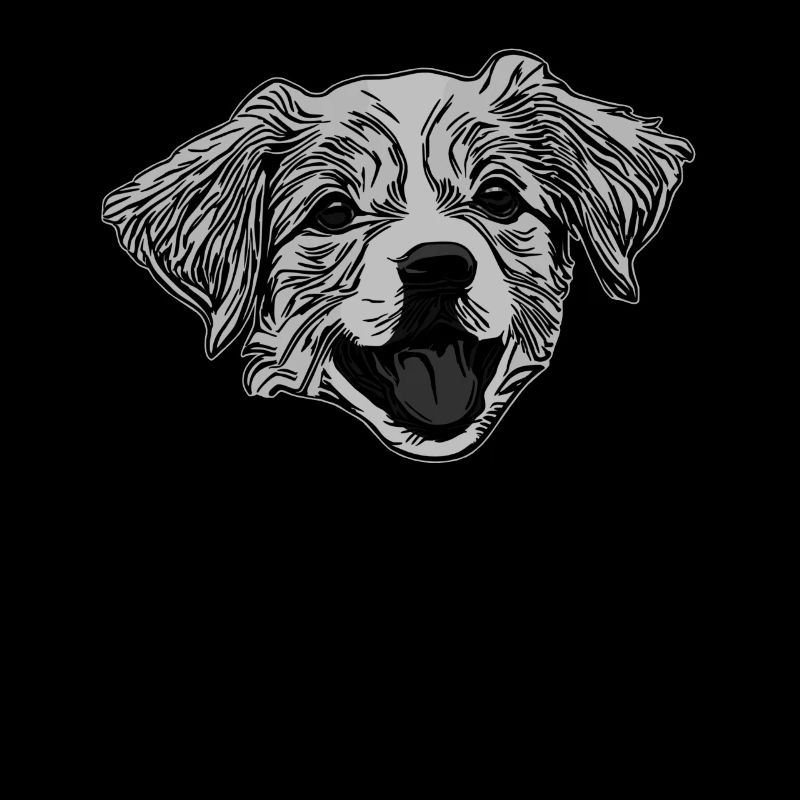 Visage de chien gris conception graphique animal de compagnie