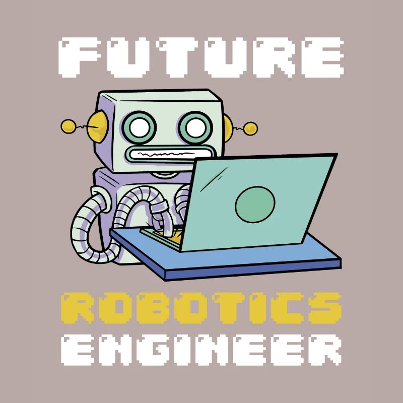 Future Robotics Engineer Robot Laptop