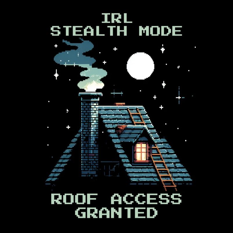Schornsteinfeger Stealth Dach Zugang Retro Pixel