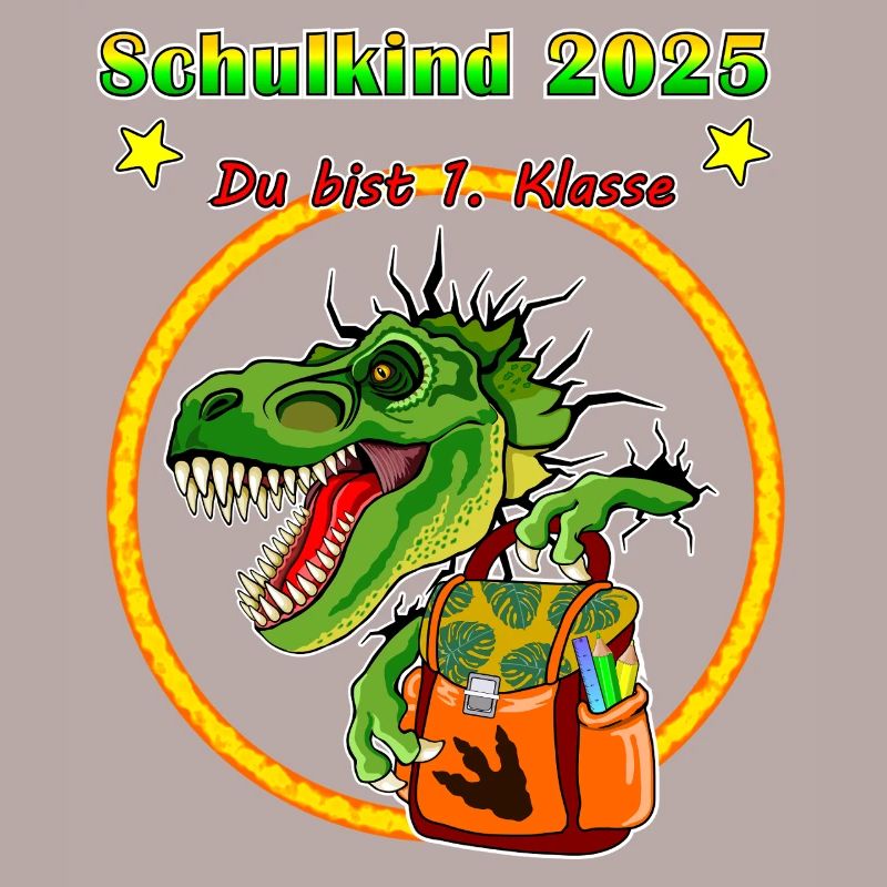 T Rex Schulkind 2025 Erstklässler Schulstart