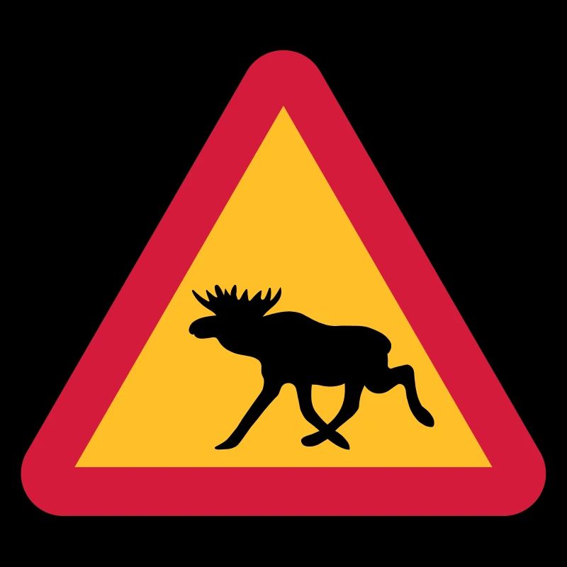 Moose warning sign