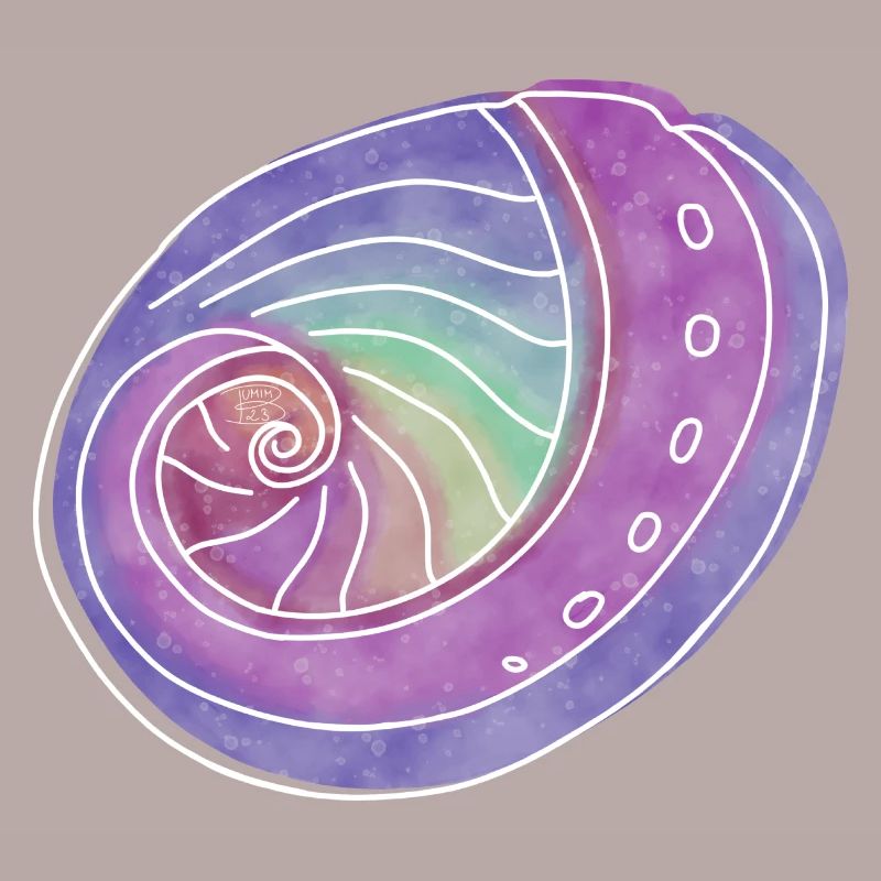 "Abalone", Boho Line Art Design, Serie "Shells"