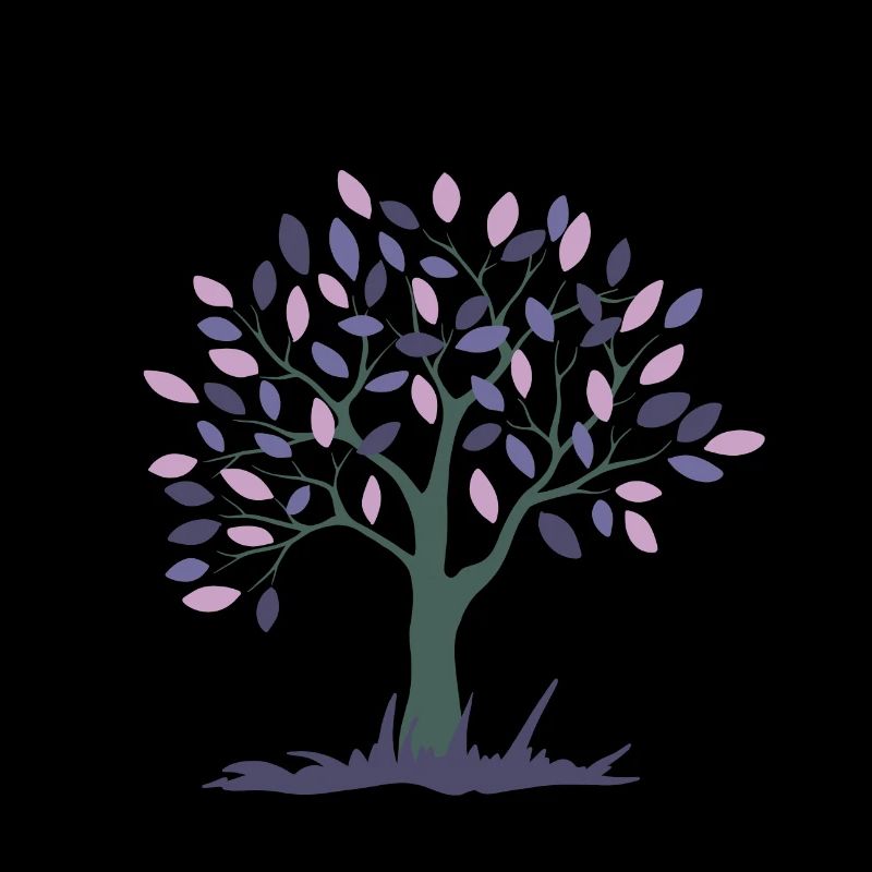 Tree with pink and purple leaves