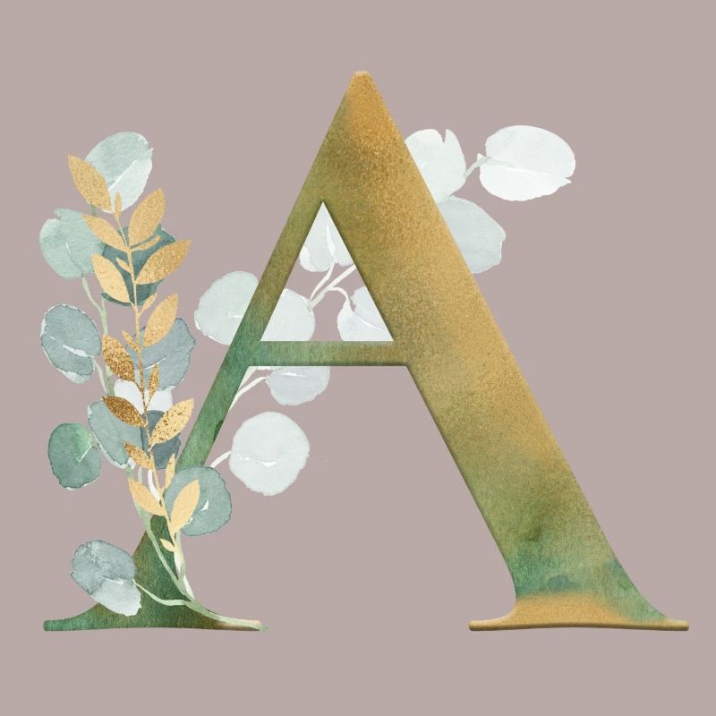 Customizable Monogram Eucalyptus A