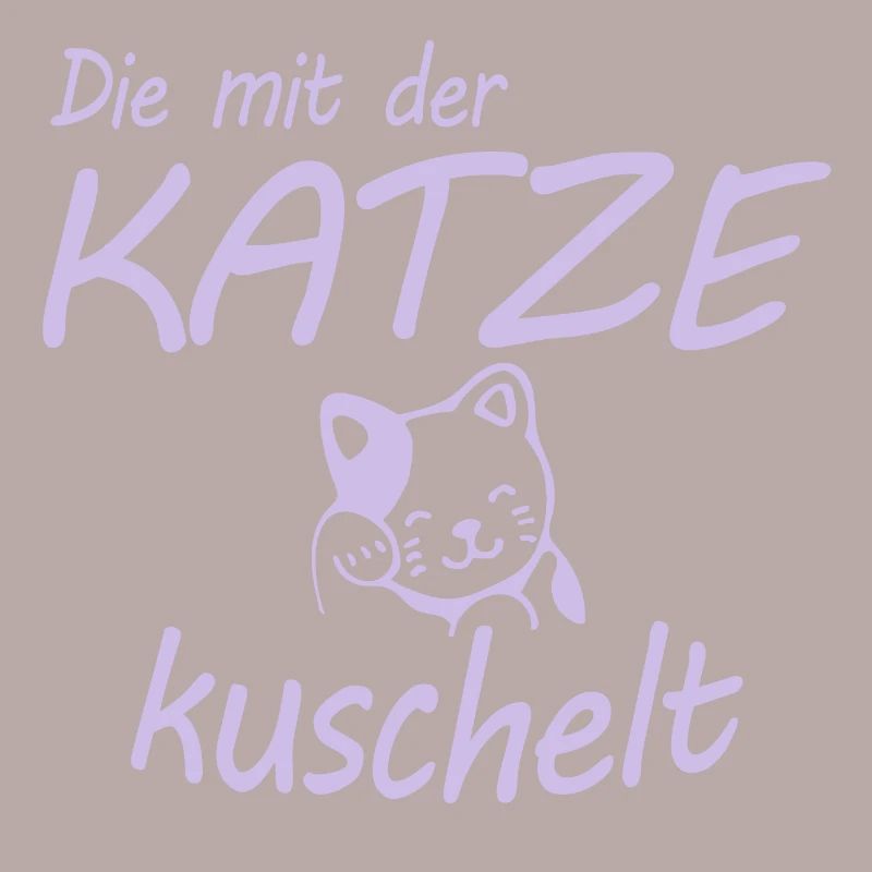 Die mit der Katze kuschelt Geschenk