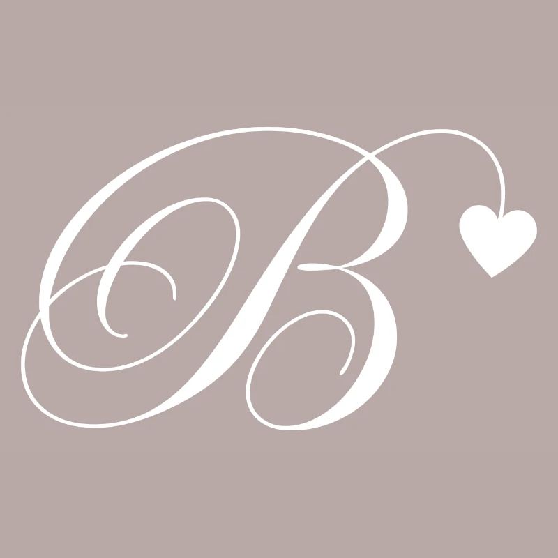 Buchstabe b Herz-Kalligraphie