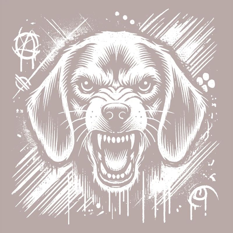 Aggressiver Beagle als im coolen Graffiti Stil