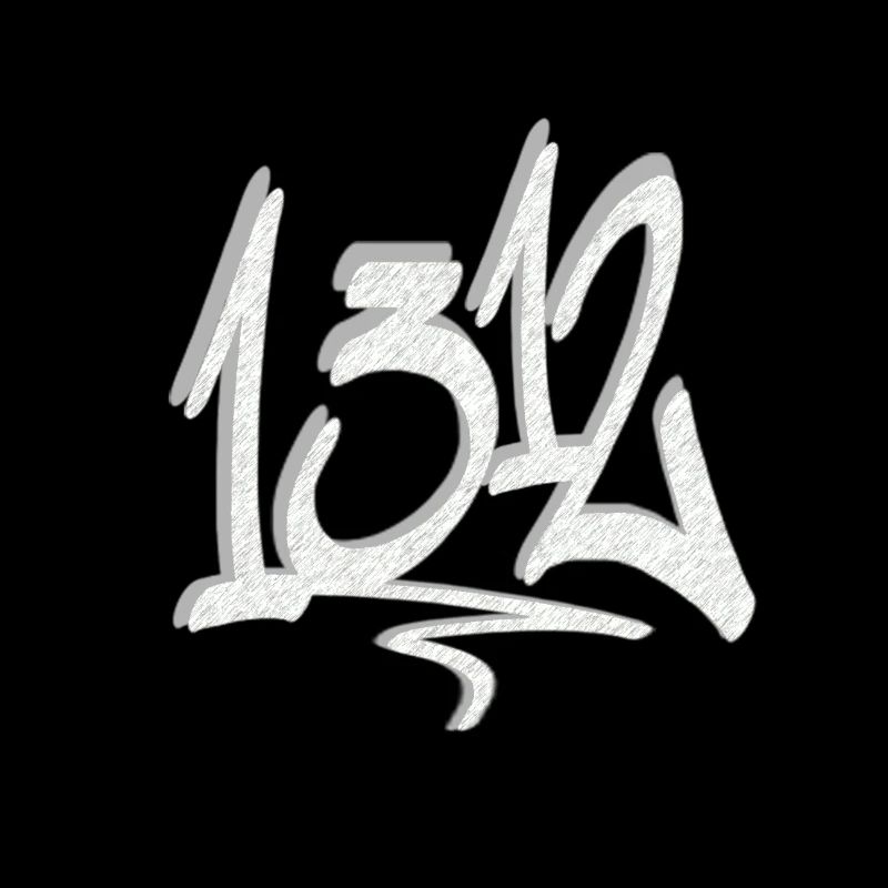 1312 Grey Graffiti Tag