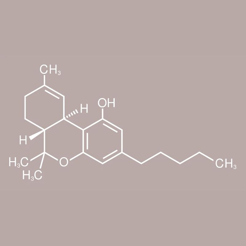 Formule structurelle de la molécule de THC