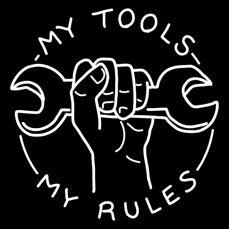 my tools my rules garage old school white