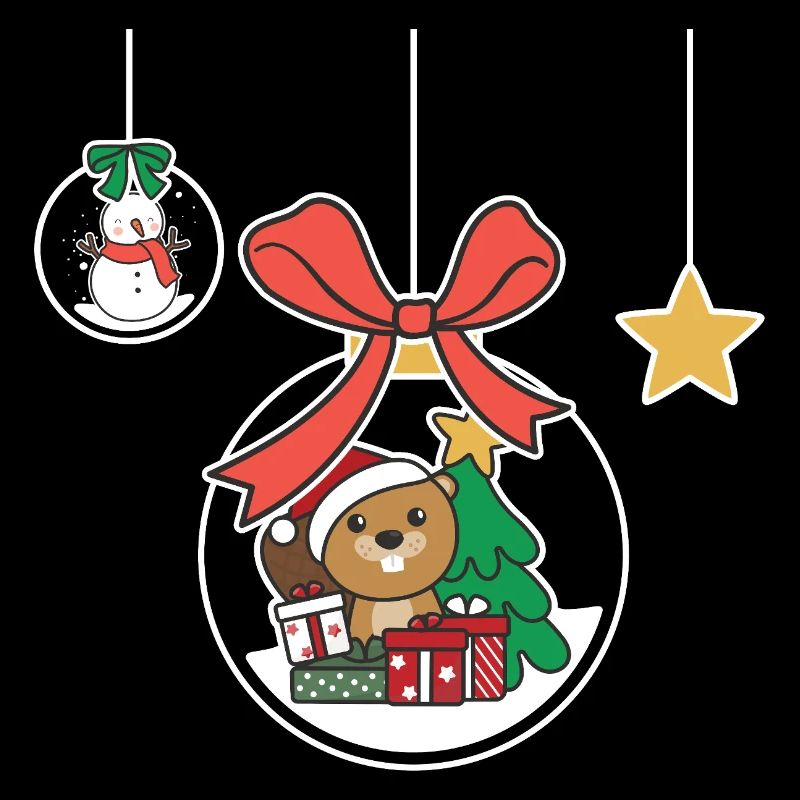 Biber Weihnachten Schneekugel Biber