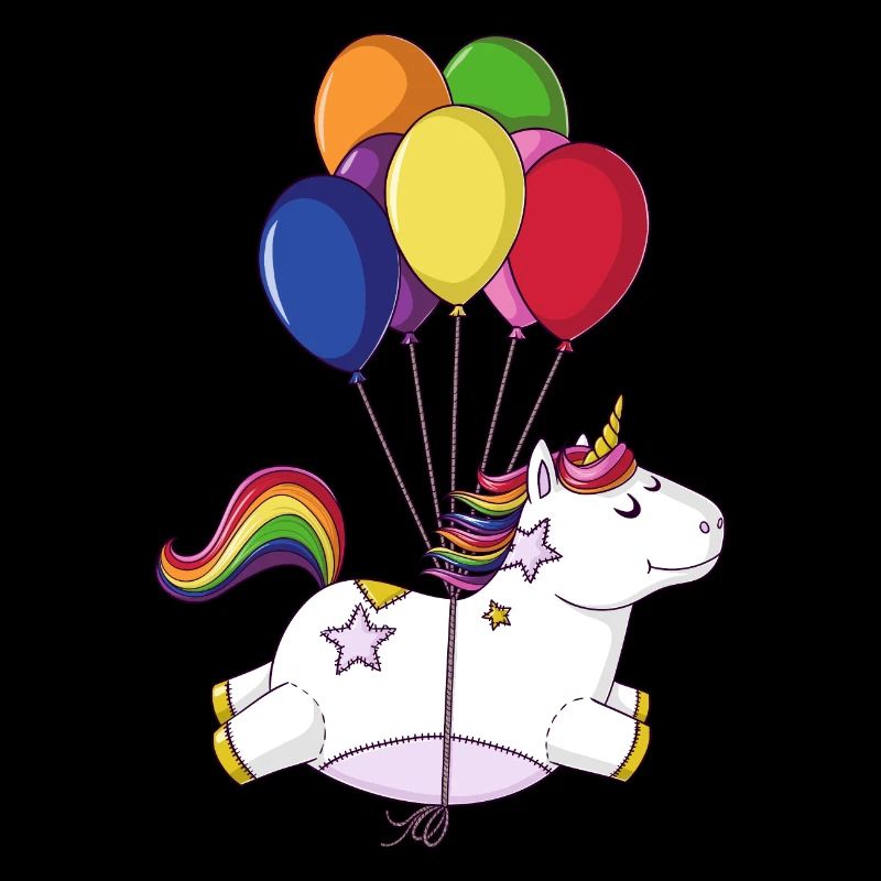 Fliegendes Regenbogen Comic Einhorn Ballons