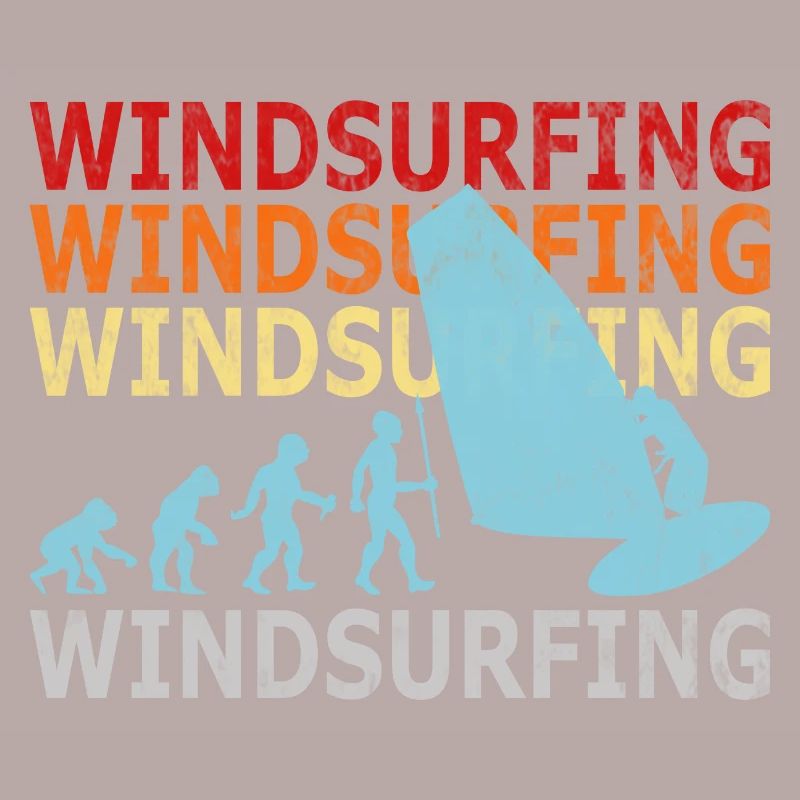 Retro Vintage Windsurfer Evolution Windsurfen
