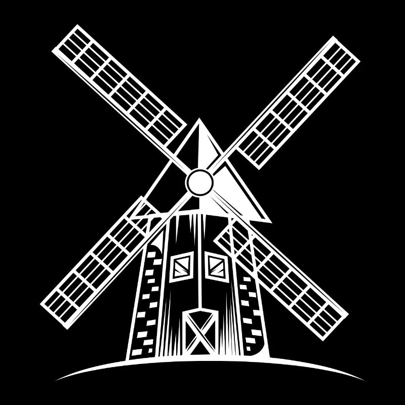 Silhouette du moulin à vent