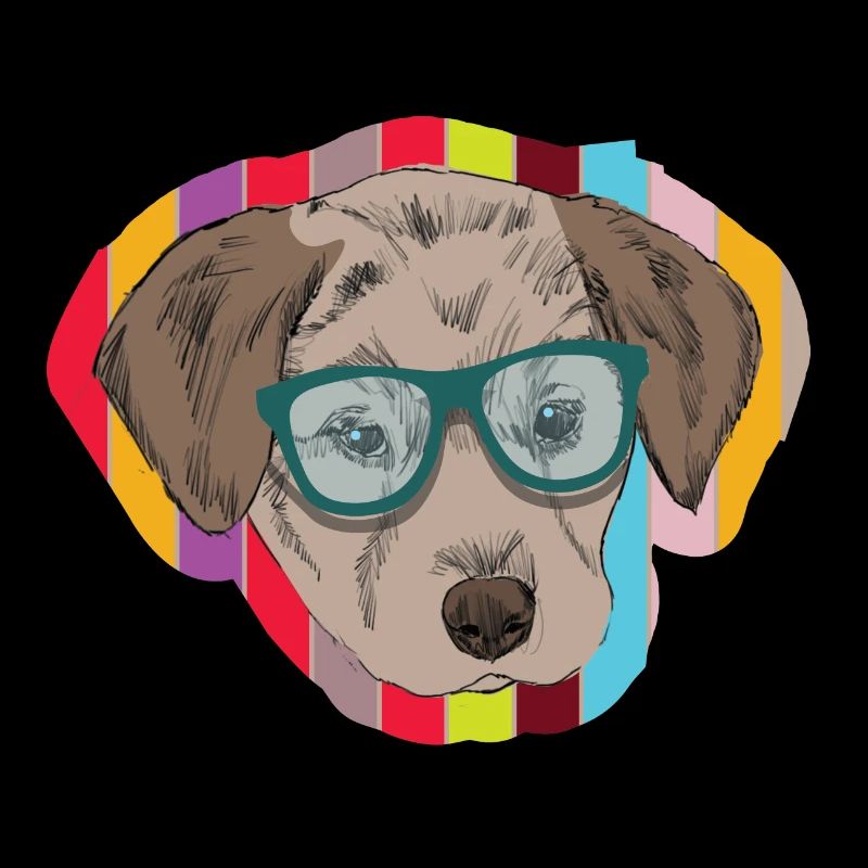 Nerd dog as a hipster with glasses