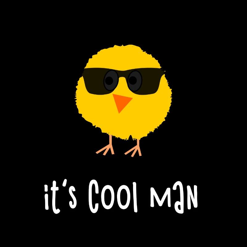Cute chick with sunglasses saying gift fun