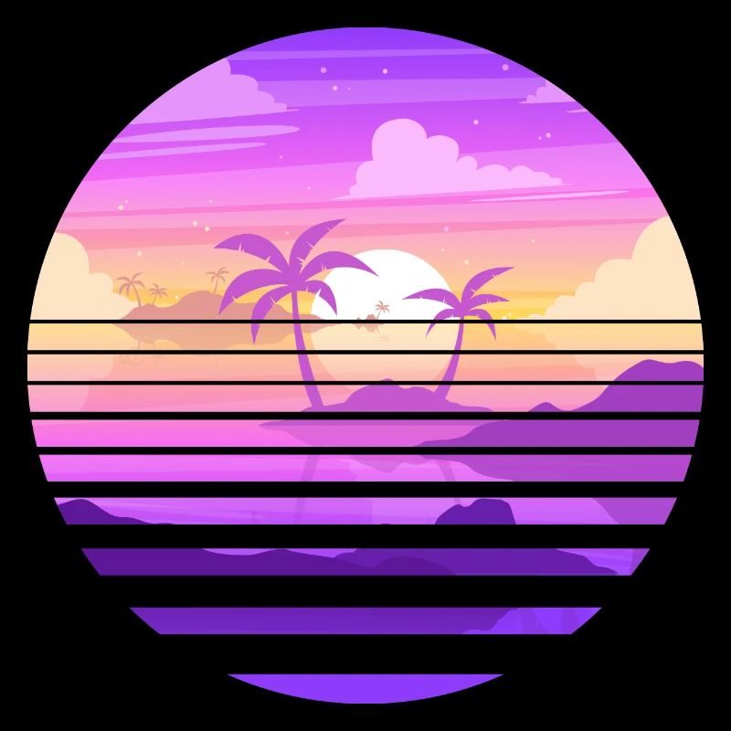 Coucher de soleil sur île paradisiaque
