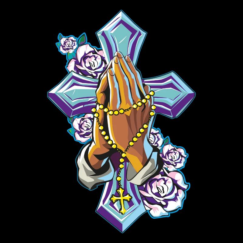 Cross hands praying rosary
