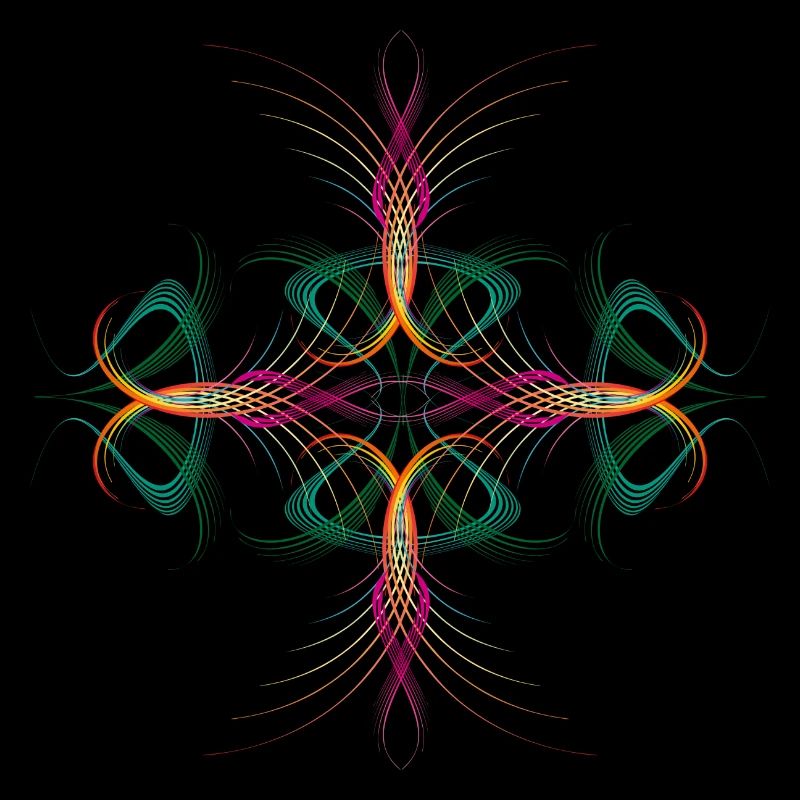very delicate dynamically flowing cross ornament