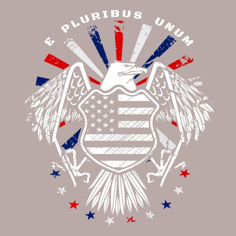 E Pluribus Unum avec drapeau américain et aigle