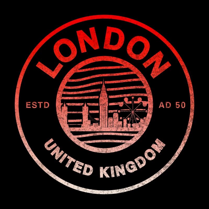 London Skyline Stamp Design