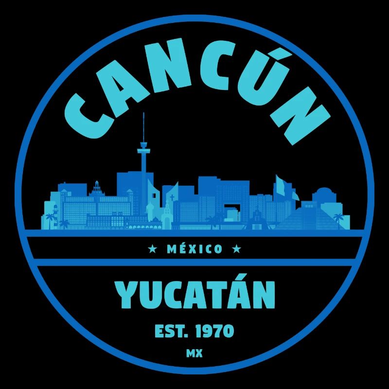 Cancun Yucatán Skyline Emblem