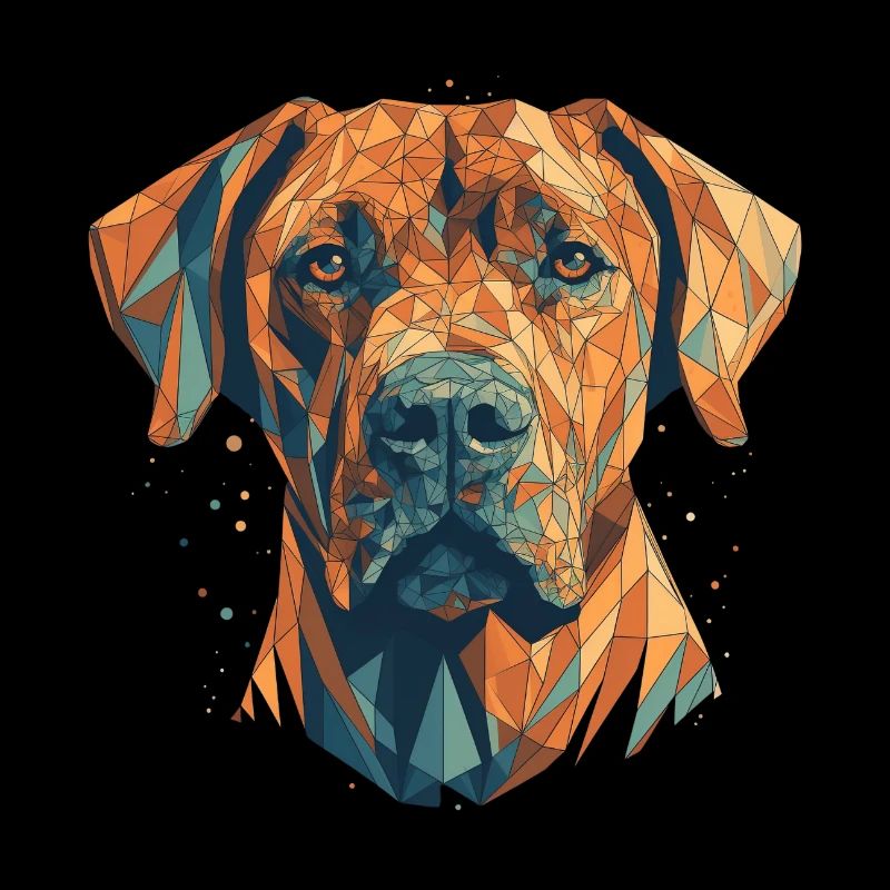 Colorful Rhodesian-ridgeback art design