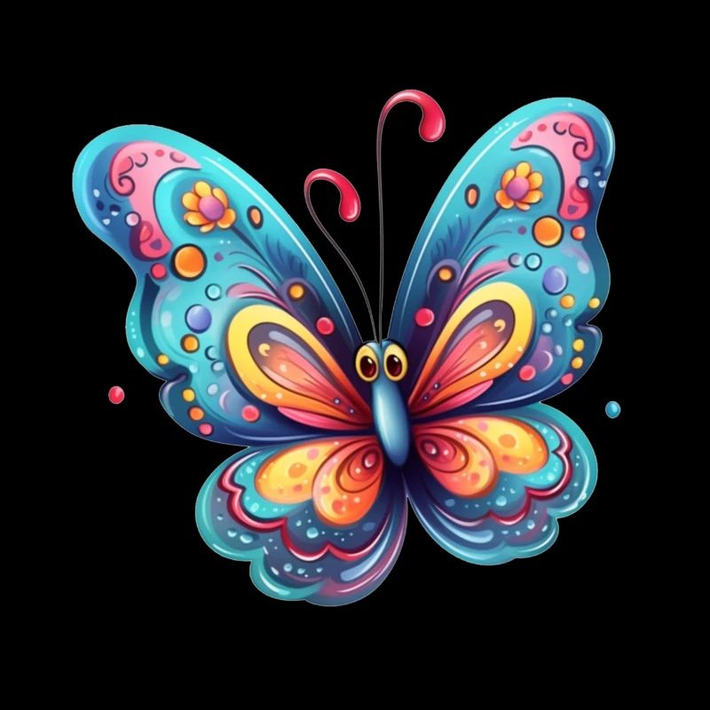 Colorful butterfly with gradient pattern