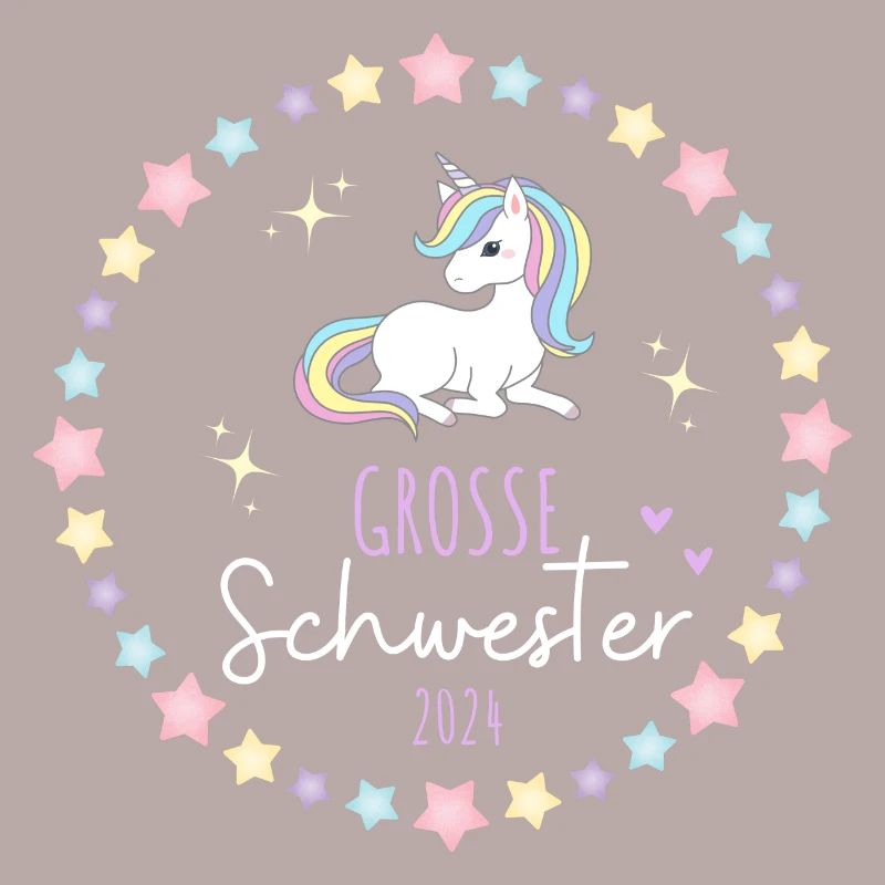 Große Schwester 2024 Herz Einhorn