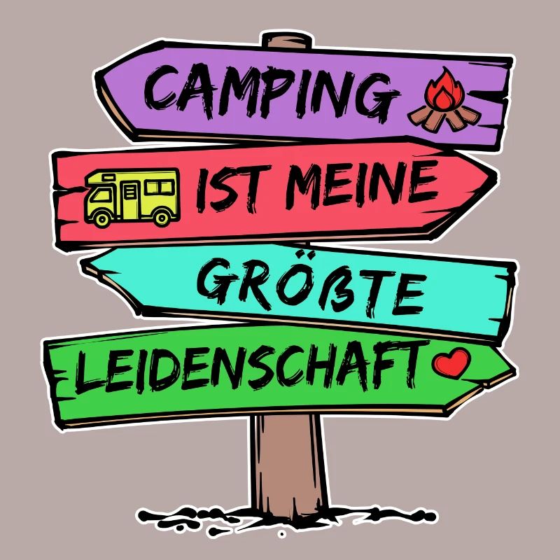Camping Statement Wanderlust Wanderer Herz Camper