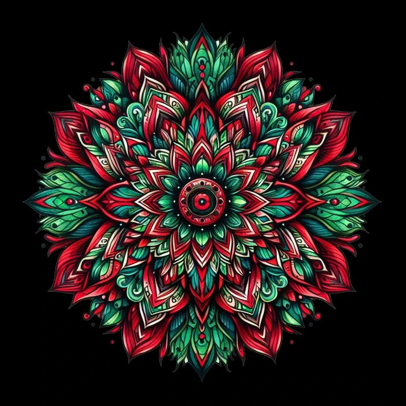 Mandala Harmony vert rouge