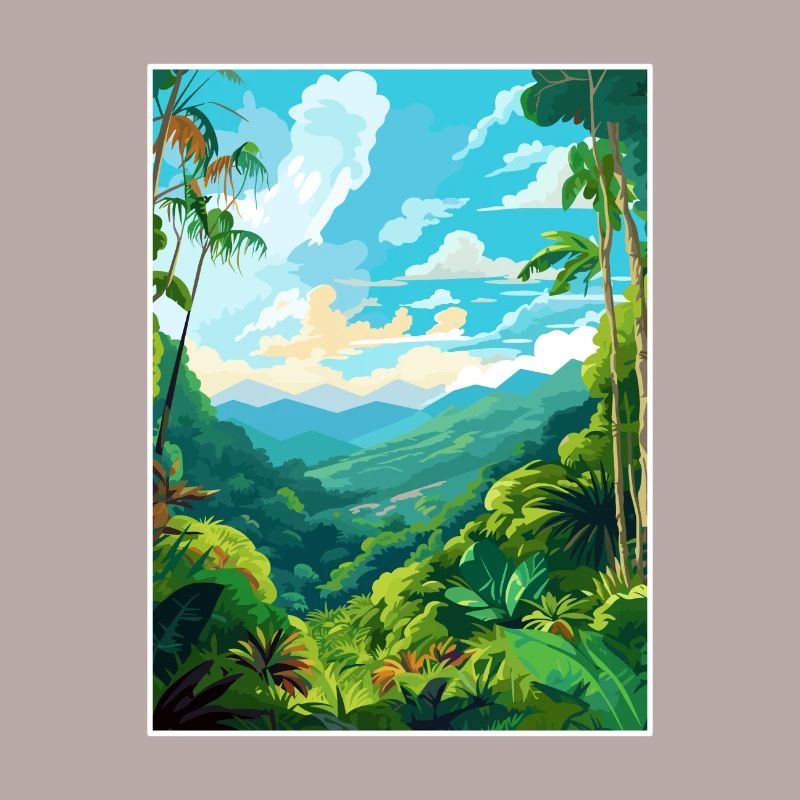 Amazone Rainforest Vintage voyage affiche Souvenir