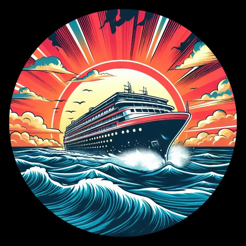 Croisière Aventure : Coucher de soleil et mer agitée