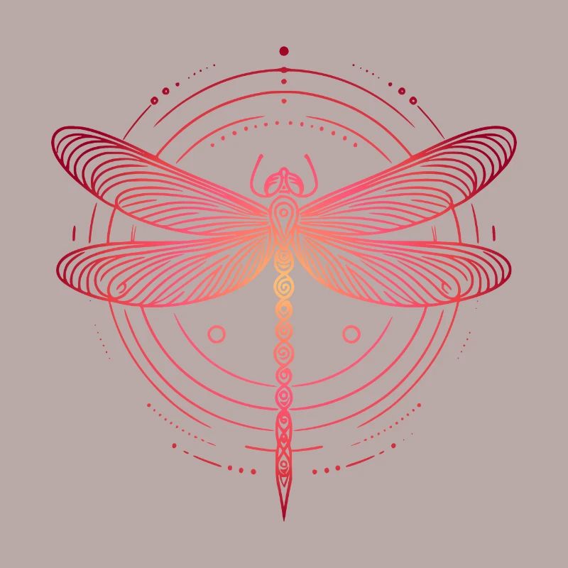 Dragonfly Spiral Patterns, Pink Gradient