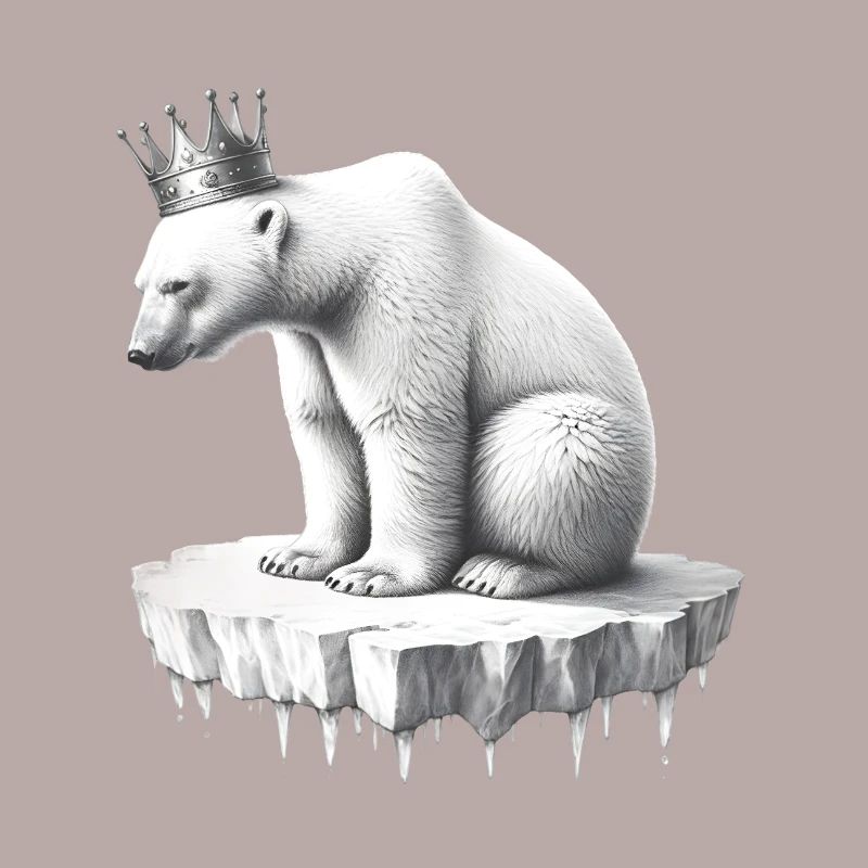 Eisbär mit Krone auf Eisscholle arktische Tierwelt