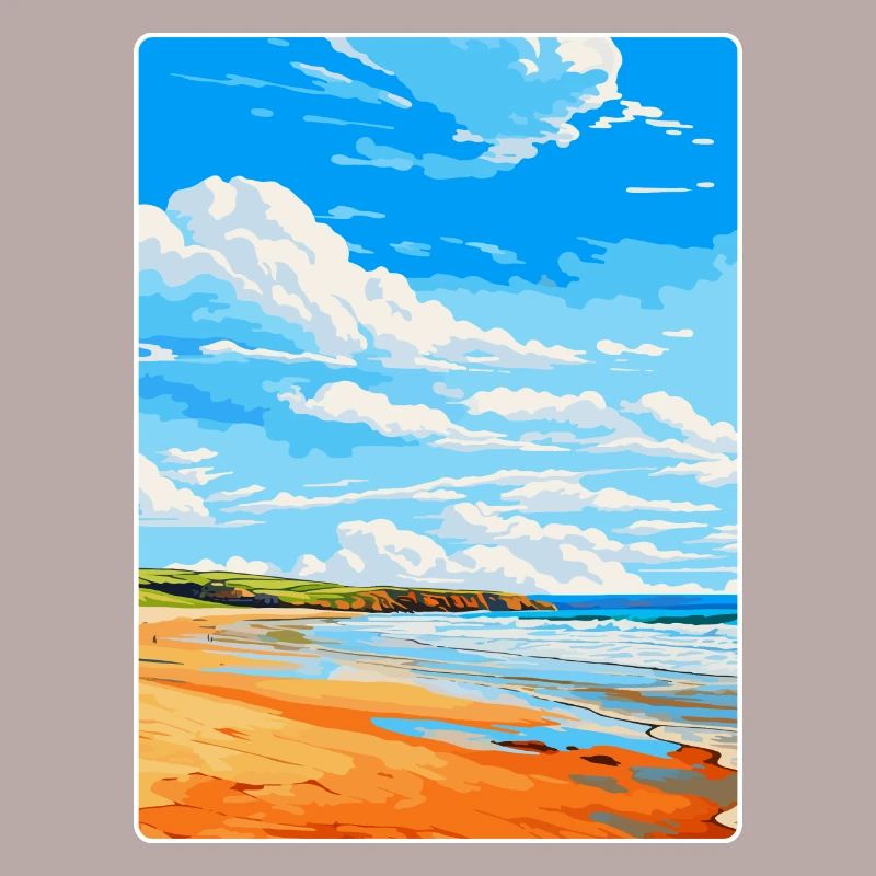 Baie de Constantine, Cornouailles, Angleterre, Royaume-Uni, Affiche de voyage