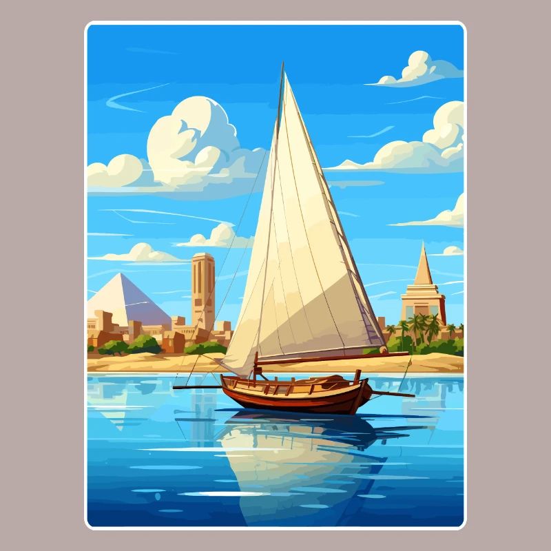 Le Caire, Égypte, Grandes Pyramides De Gizeh, Affiche De Voyage
