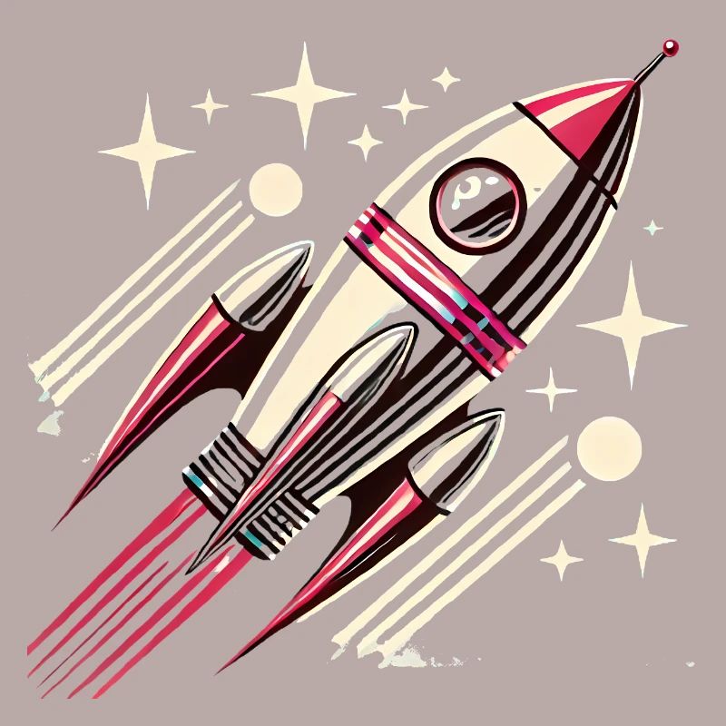 Retro SpaceAge Rocket Vector Design