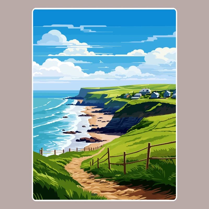 Crackington Haven Cornouailles Angleterre Affiche de voyage