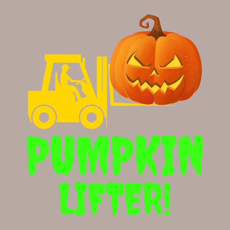 Halloween Forklift Operator Pumpkin Lifter