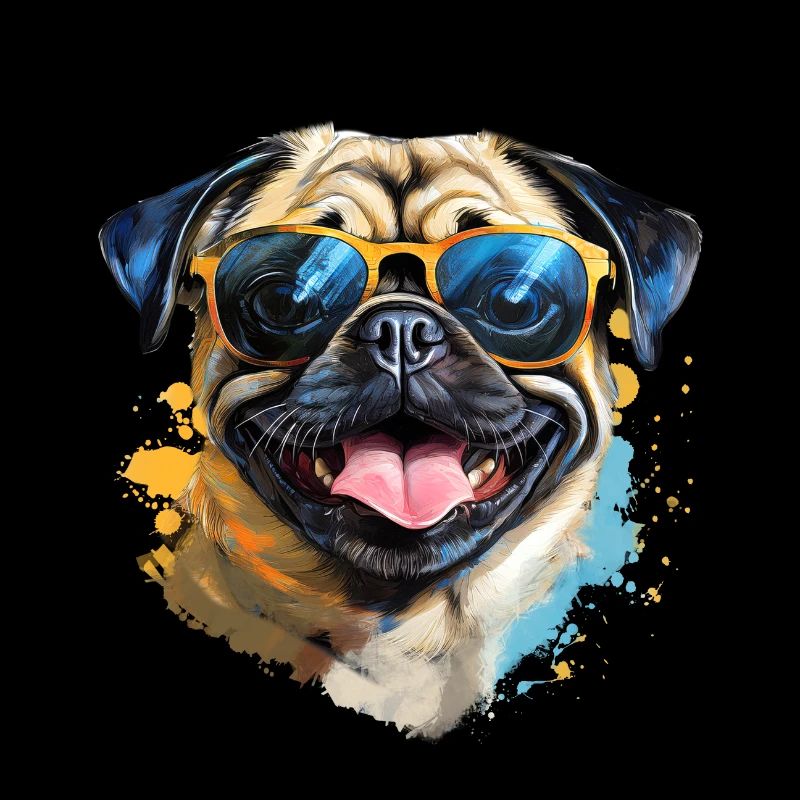 Mops mit Sonnenbrille