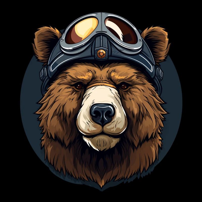 Bear with helmet bear portrait