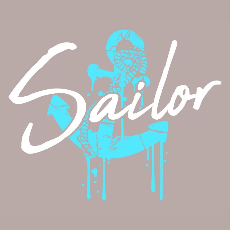 Sailor Anchor Graffiti Drop Sailing Text Saying