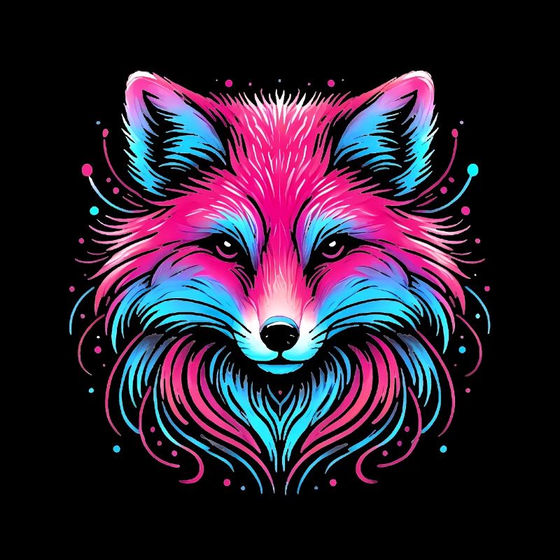 Neon Fox Glow Illustration Design