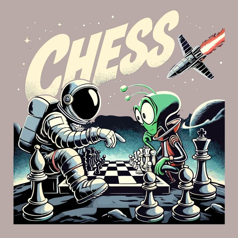 Astronaut Alien Chess Rocket Universe Gift
