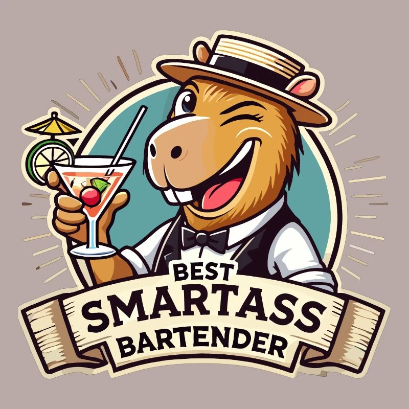 Barkeeper Barmann Capybara Capy Geschenk