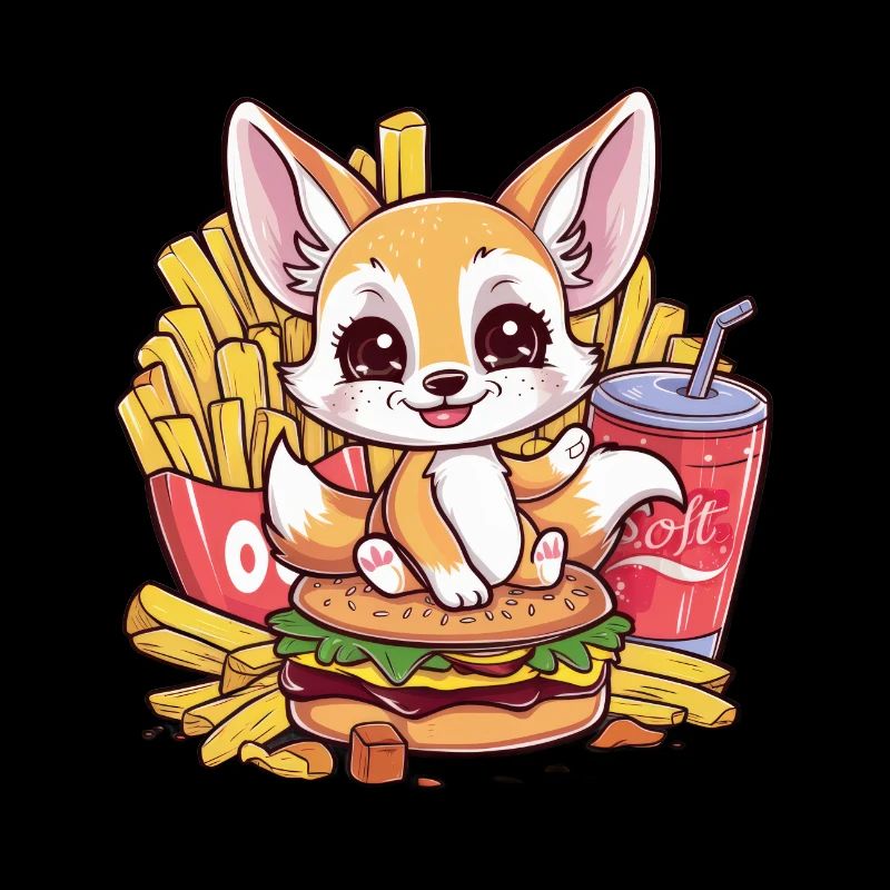 Fennec Renard du désert avec restauration rapide