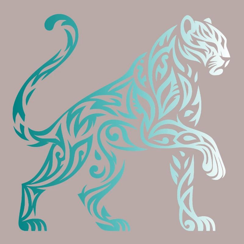 Tribal Panther Gradiente Blu Bianco