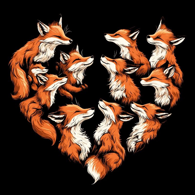 Foxes Heart Fox Heart Shape